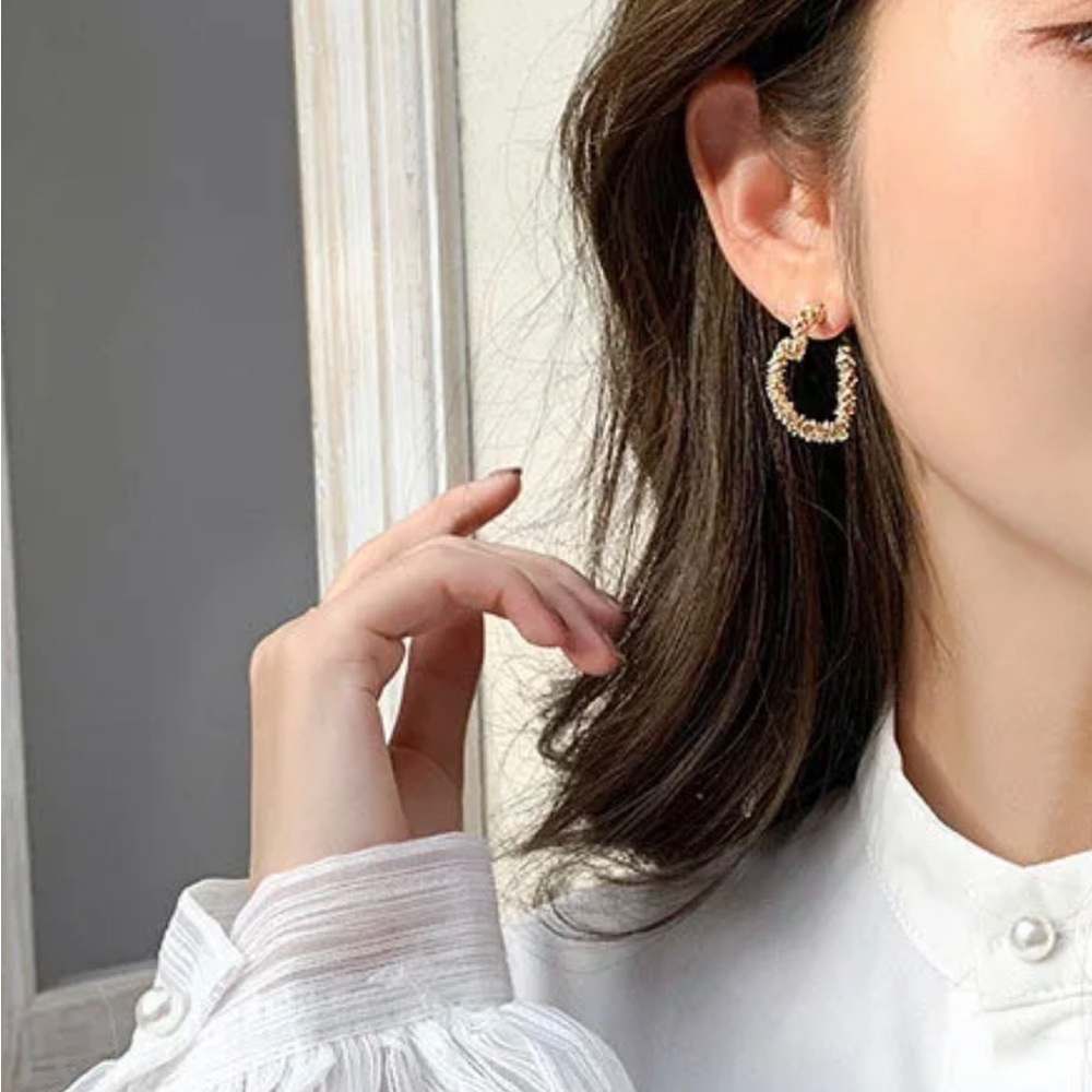 Gold Plated Heart Hoop Earrings ❤️ - Picture 6 of 6